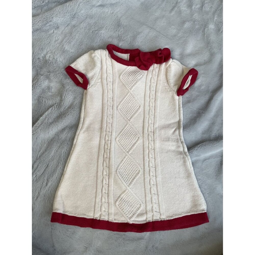 Gymboree 18-24 Months Girls Cream & Red Knit Dress